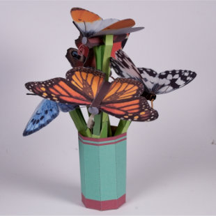 Création papier et origami imprimables gratuitement - Papillon avec tige | Brother Creative Center