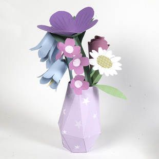 Arte della carta e origami gratuiti da stampare - Vaso di fiori | Brother Creative Center