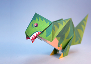 Free Printable Origami Template - T-Rex Dinosaur | Brother Creative Center