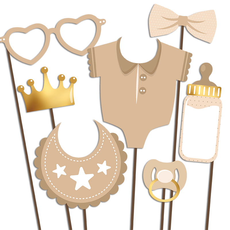 Gratis afdrukbare feestversiering - Babyshower - Fotoprops | Brother Creative Center