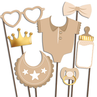 Gratis afdrukbare feestversiering - Babyshower - Fotoprops | Brother Creative Center