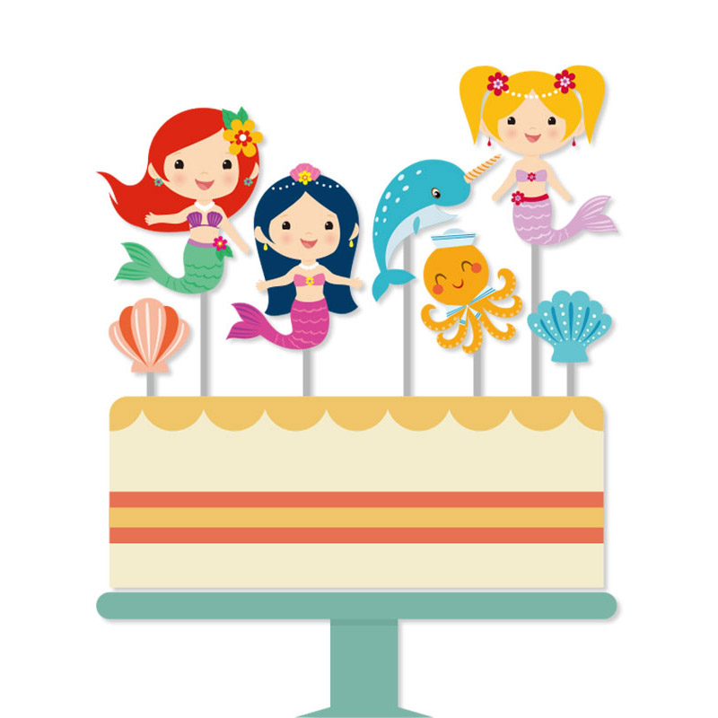 Mermaid Party Cupcake Toppers