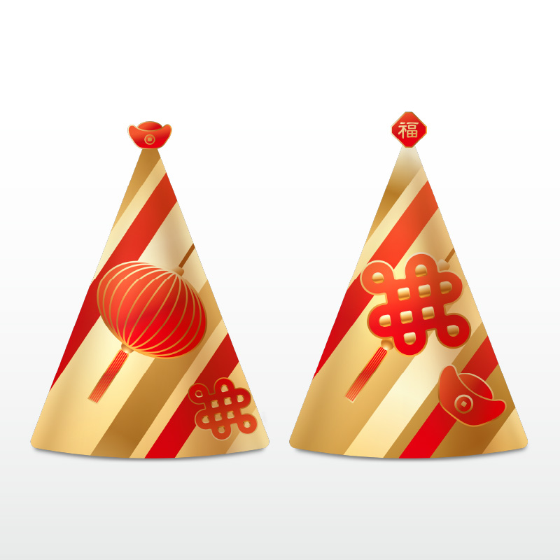 可打印的免费派对装饰素材模板 - 中国年礼帽 | Brother Creative Center