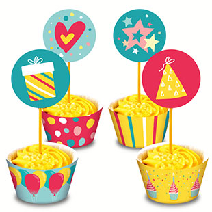 Birthday Party Cupcake Topper and Wrapper