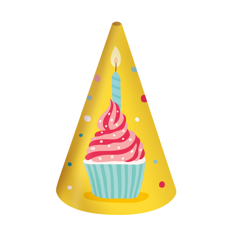 Hut für Geburtstagsfeiern- cupcake