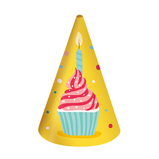 Hut für Geburtstagsfeiern- cupcake