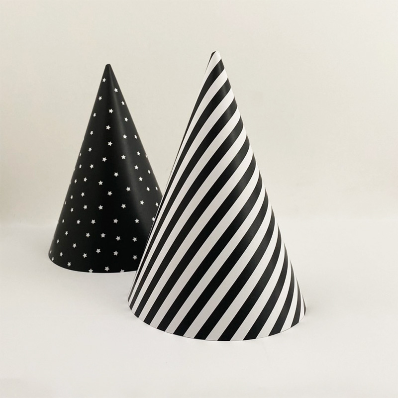 Printable Party Decoration for Free - Black & white birthday party hats | Brother Creative Center