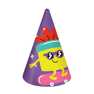 Free Printable DIY Party Decoration - Cartoon birthday party hat - Skateboarder | Brother Creative Center