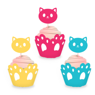 Printable Party Decoration for Free - Purr-fect birthday cupcake topper & wrapper | Brother Creative Center