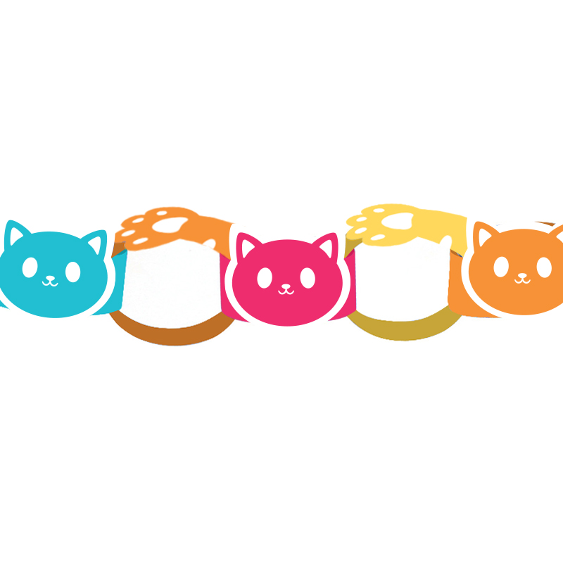 Printable Party Decoration for Free - Purr-fect birthday paper chain | Brother Creative Center