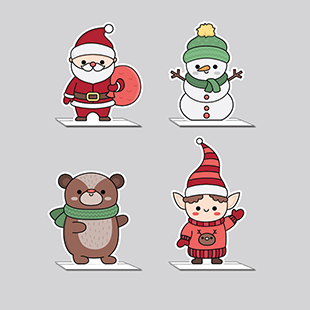 Printable Party Decoration for Free - Christmas characters | Brother Creative Center