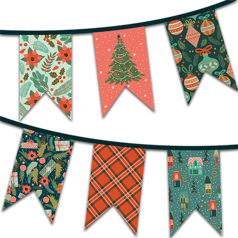 Free Printable Christmas Party Decoration - Festive & Floral Bunting | Brother Creative Center
