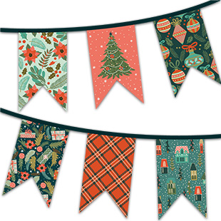 Free Printable Christmas Party Decoration - Festive & Floral Bunting | Brother Creative Center