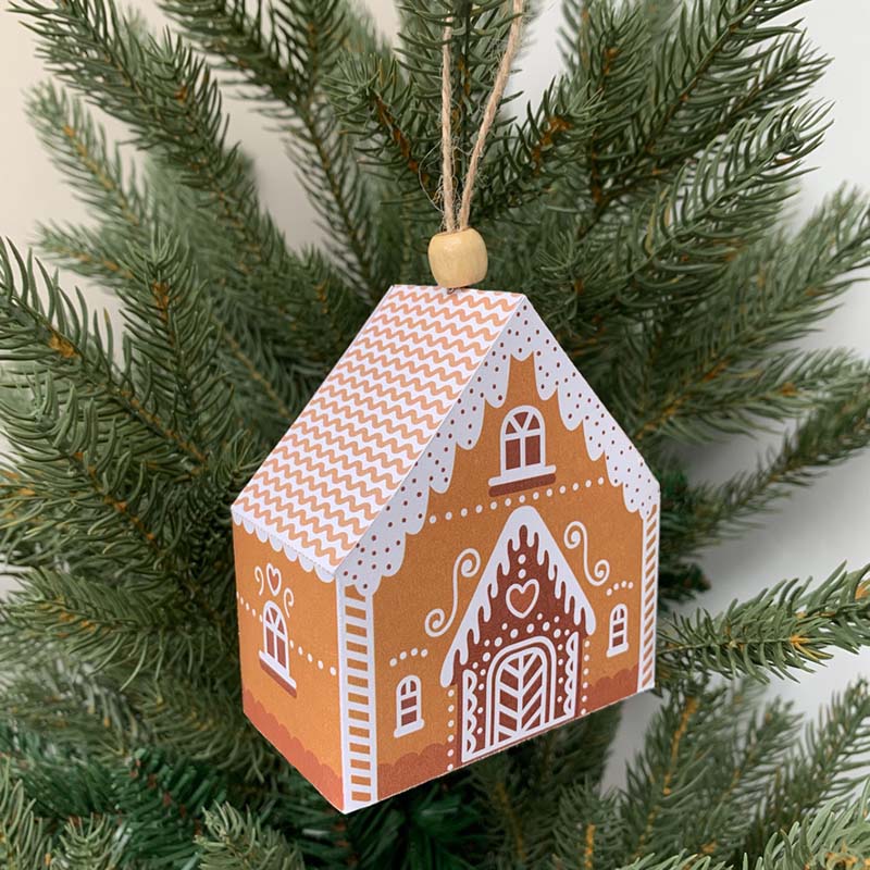 Gingerbread House Ornament - Brown