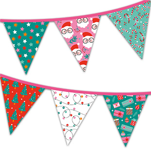 Free Printable Christmas Party Decoration - Merry & Bright Bunting | Brother Creative Center