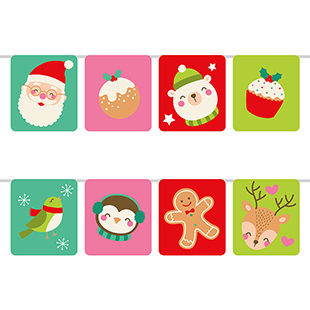 Decoraciones festivas imprimibles gratuitas - Banderines navideños | Brother Creative Center