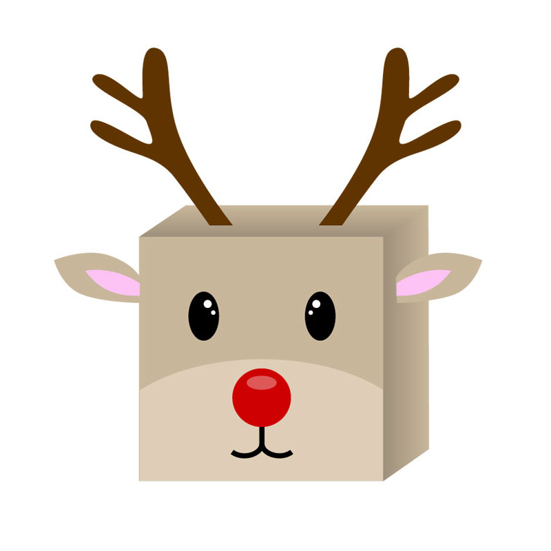 Caixa de presente da rena do Natal imprimível gratuitamente | Creative  Center