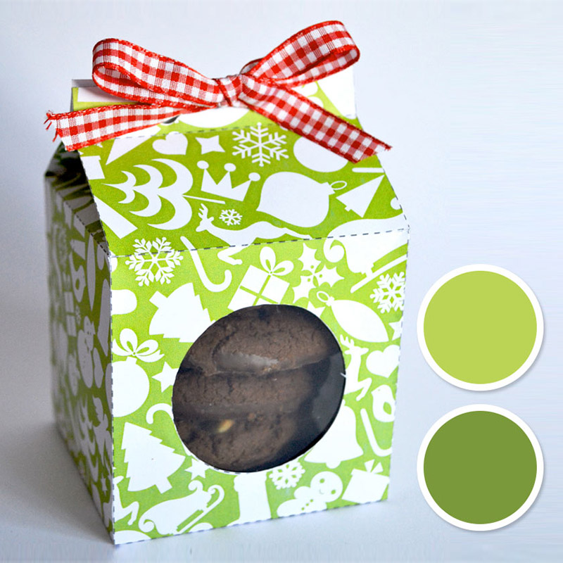 Caja de Icono Verde Brillante de Navidad