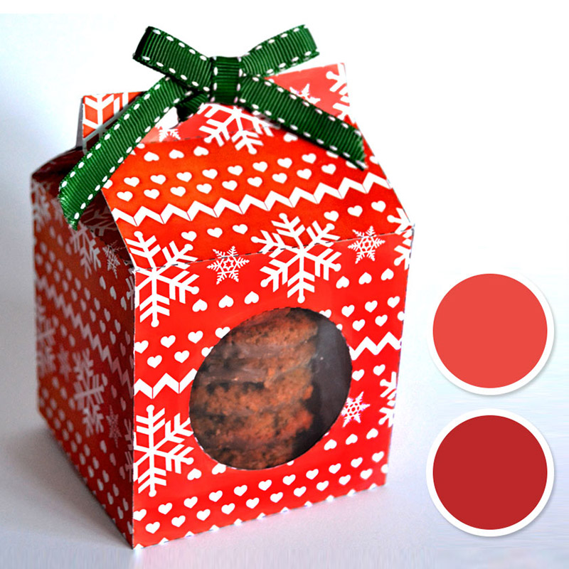 Bożonarodzeniowe pudełko, jasnoczerwony wzór