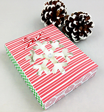Caixa para guloseimas em forma de floco de neve de natal