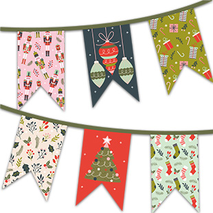 Free Printable Christmas Party Decoration - Winter Wrapping Bunting | Brother Creative Center