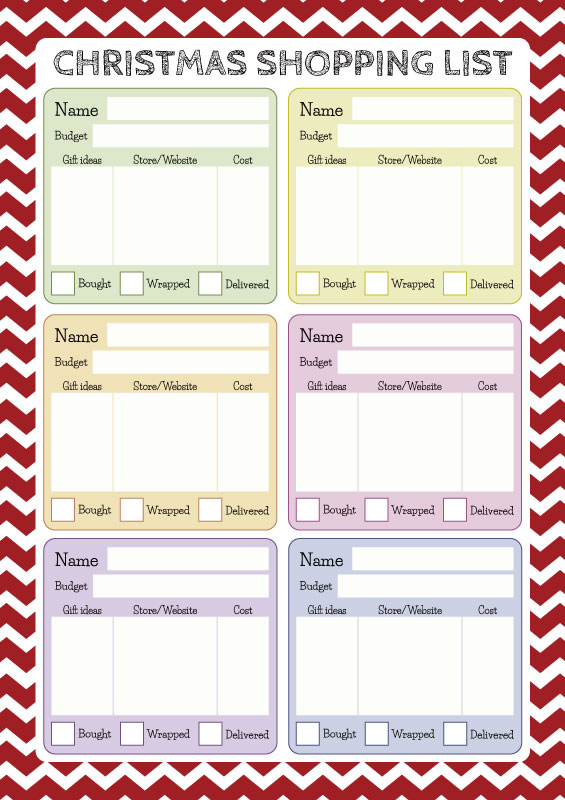 Free Printable Christmas Shopping List | Creative Center