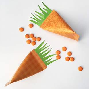 Caja en forma de zanahoria