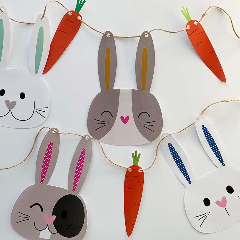 Easter Bunny and Carrots Bunting