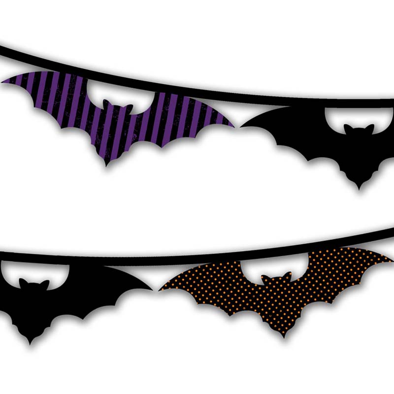 Bandeirolas com morcegos do dia das bruxas