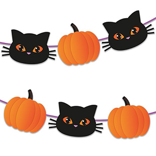 Printable Party Decoration for Free - Halloween Bunting (Cat & Pumpkin) | Brother Creative Center