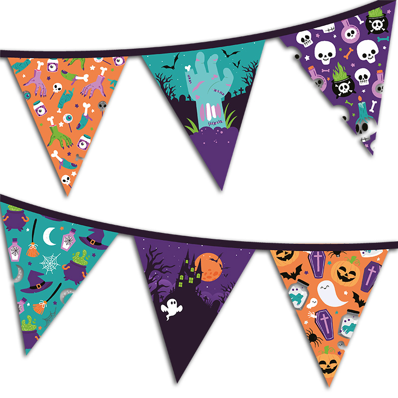 Free Printable DIY Party Decoration - Halloween Bunting - Purple Potions | Brother Creative Center