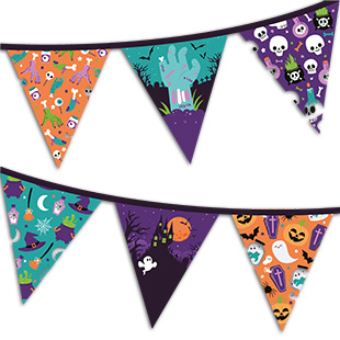 Free Printable DIY Party Decoration - Halloween Bunting - Purple Potions | Brother Creative Center