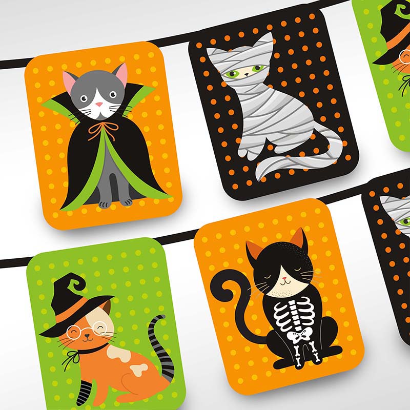 Bandierine con gatto di Halloween