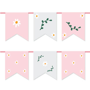 Banderines florales para el día de la madre