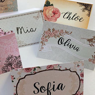 Floral Name Cards