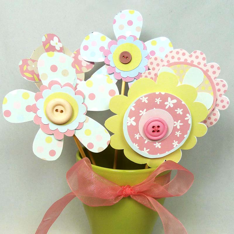 Mother's Day Button Layered Flowers