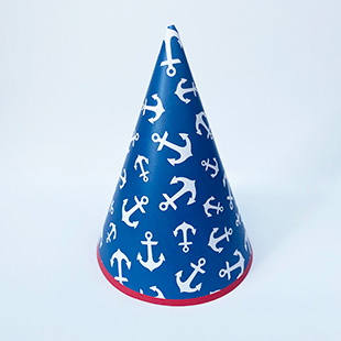 Free Printable DIY Party Decoration - Blue & red pirate party hat | Brother Creative Center