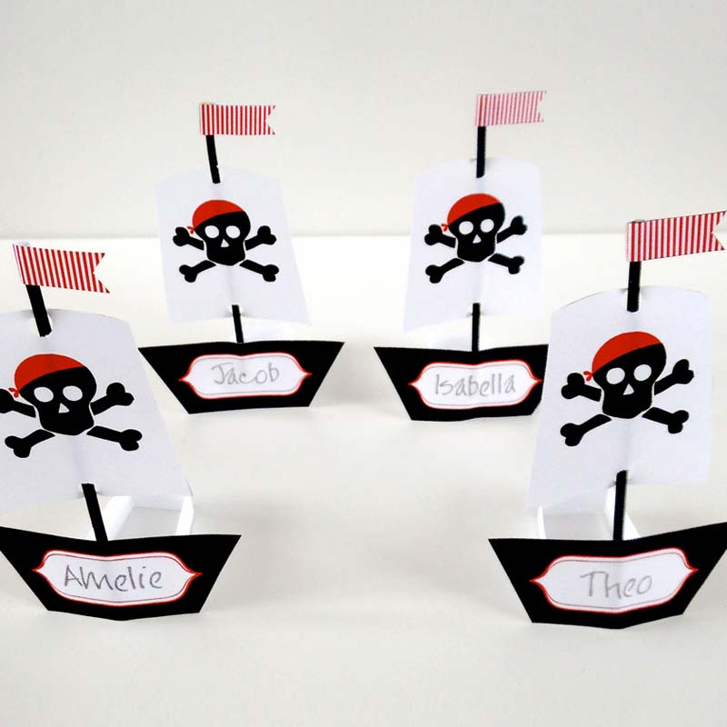 Free Printable Pirates Party Place Cards