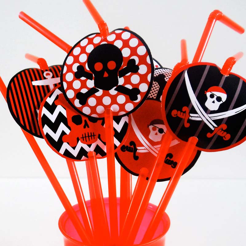 Pirates Party Straw Toppers