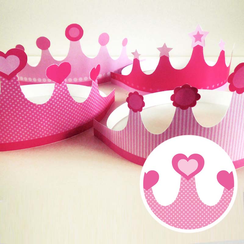 FLORAL PRINCESS TIARA pink DIGITAL PRINTABLE BIRTHDAY PARTY