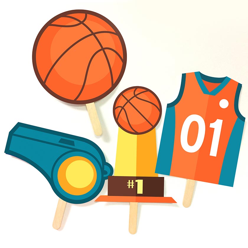 Requisiten für Basketball-Fotokabinen