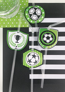 Piłkarskie dekoracje na słomki 2016
