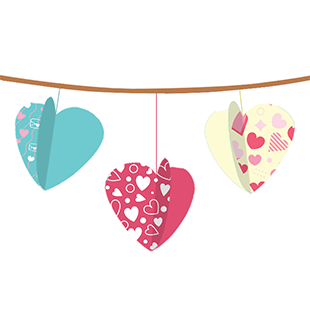 3D Heart Bunting