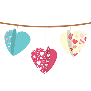 Hanging Heart Sign with 6.8 x 7 Printable Area