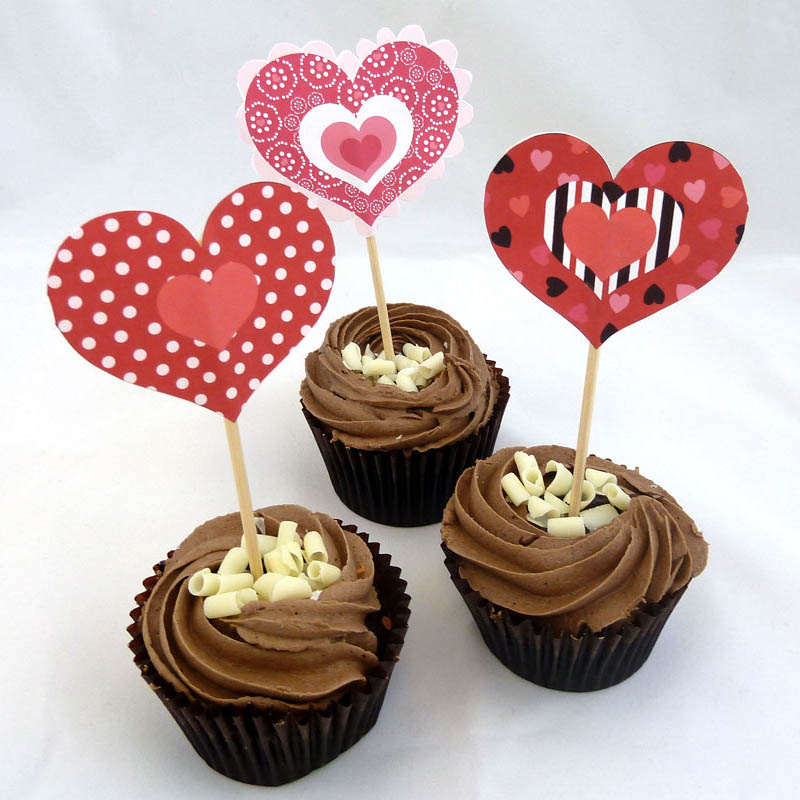 Valentijnsdag cupcakeversiering