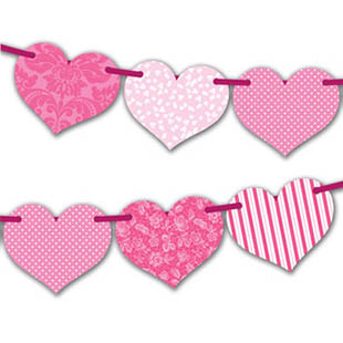 Valentine Pink Heart Bunting